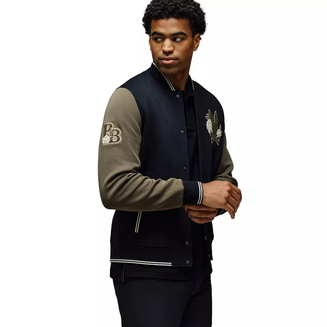 Psycho Bunny Men's Auguste Knit Bomber Jacket