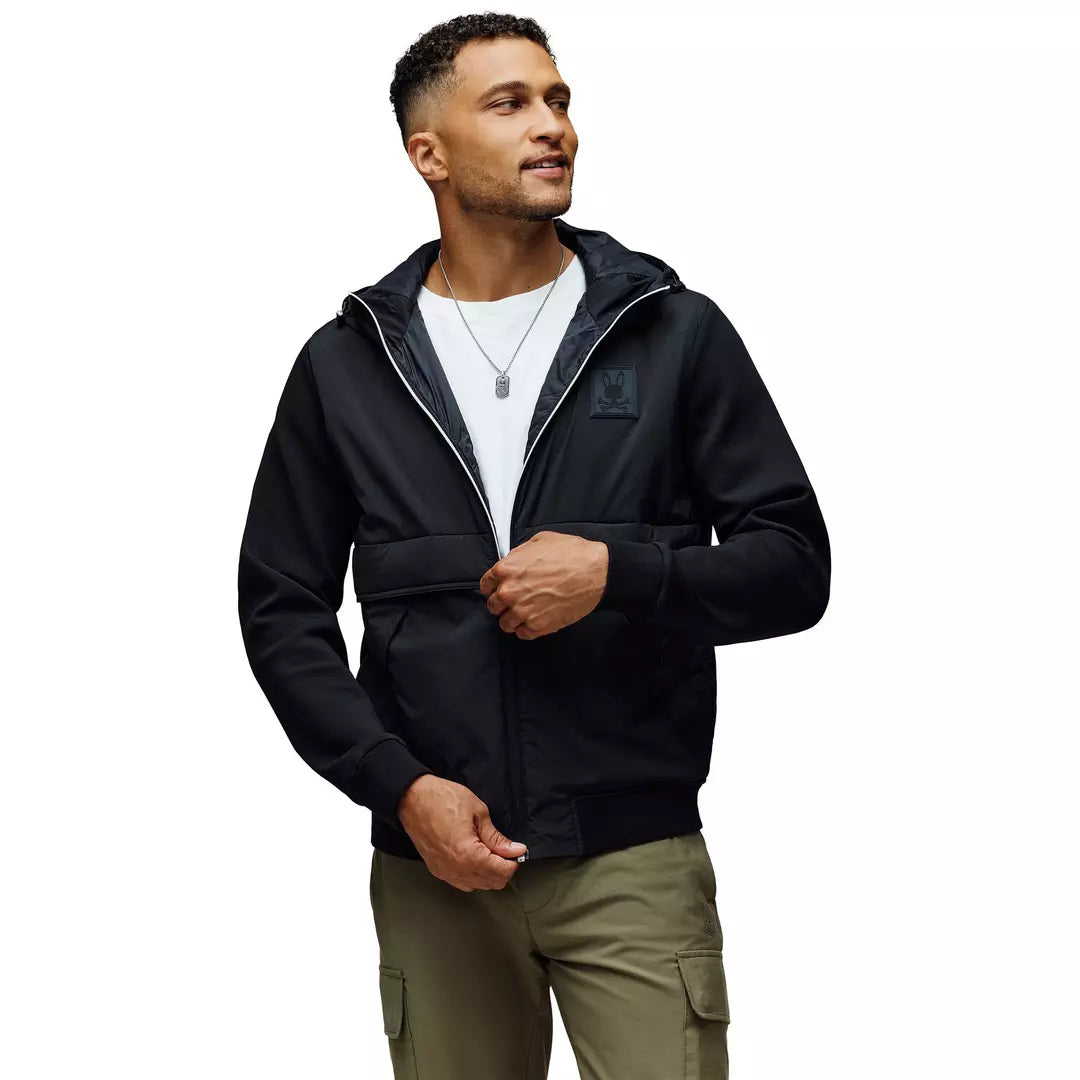 Psycho Bunny Reeves Mixed Media Jacket in Black