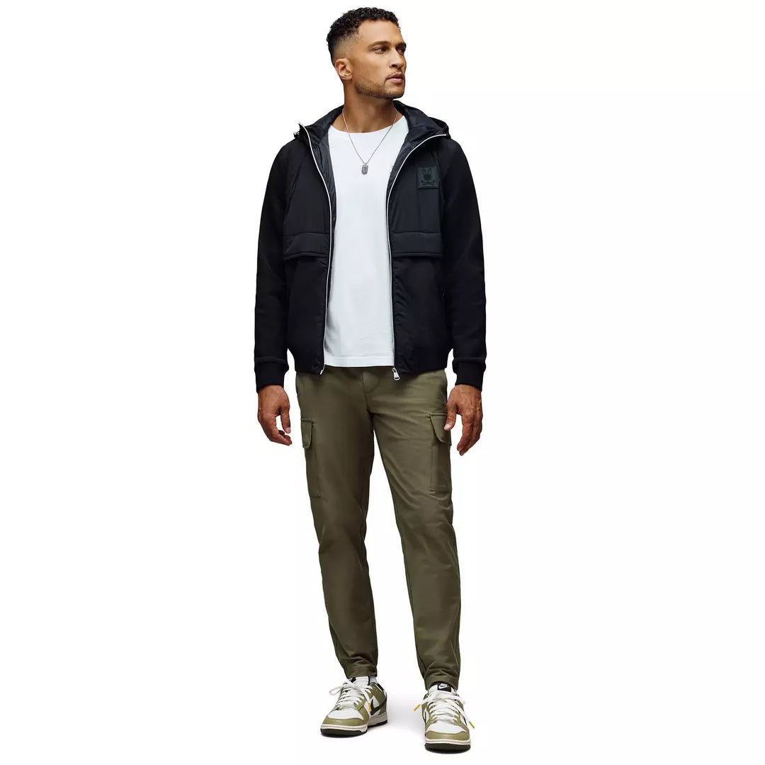 Psycho Bunny Reeves Mixed Media Jacket in Black