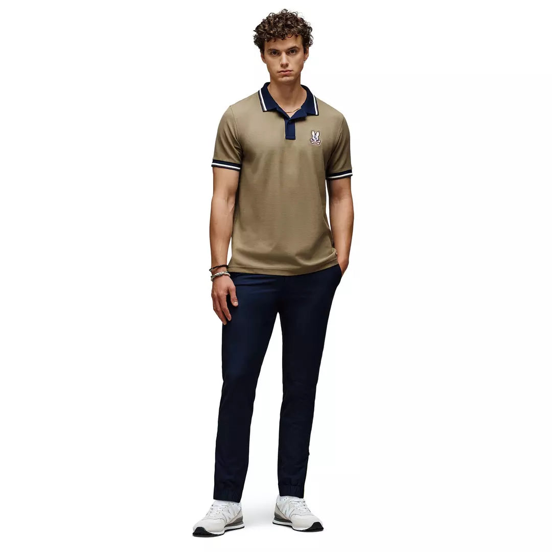 Psycho Bunny Mens Wade Pique Polo in Dusky Green