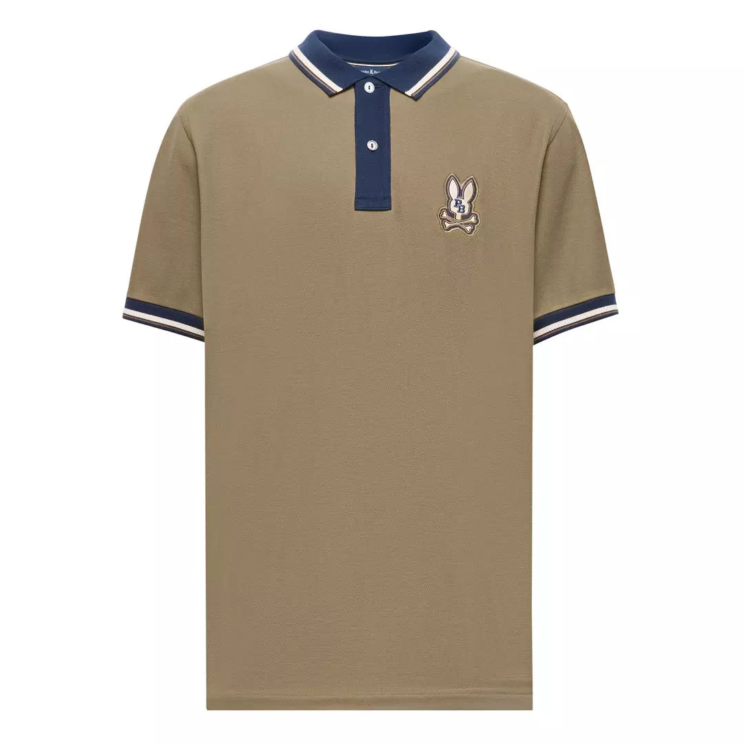 Psycho Bunny Mens Wade Pique Polo in Dusky Green