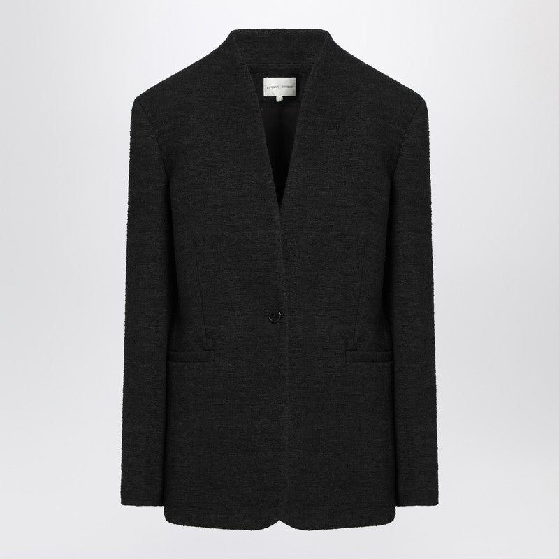 Loulou Studio Black single-breasted bouclé jacket