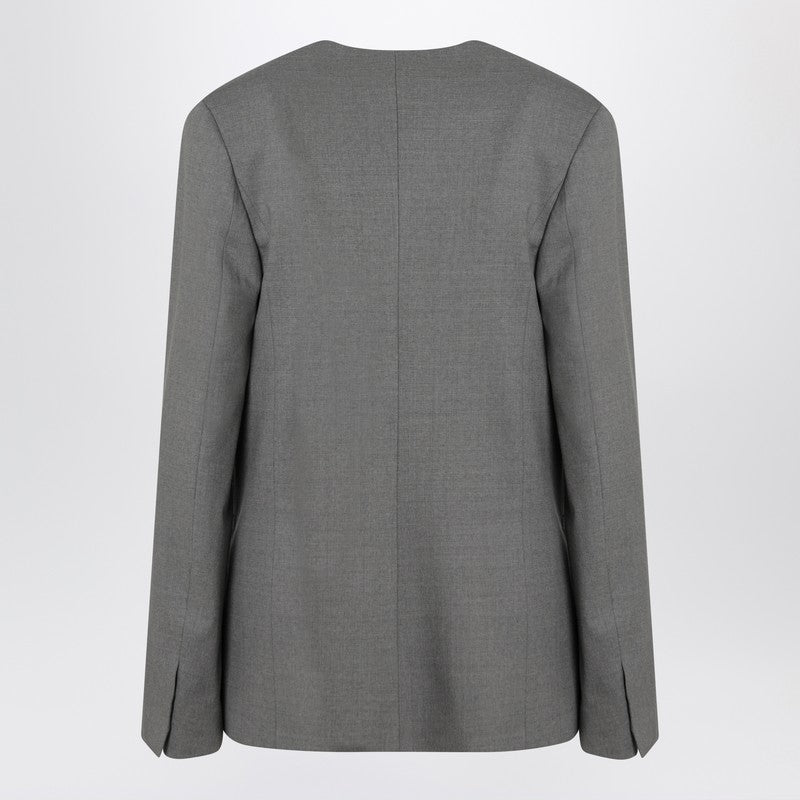 Loulou Studio Gray double-breasted wool jacket