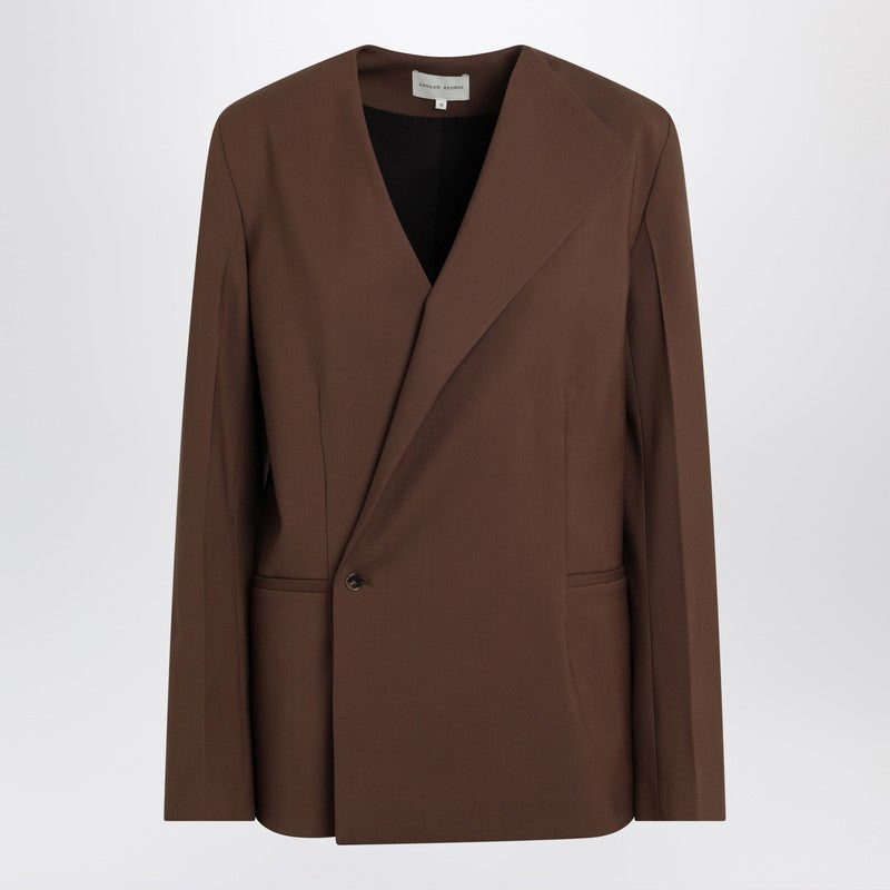 Loulou Studio Brown double-breasted wool jacket
