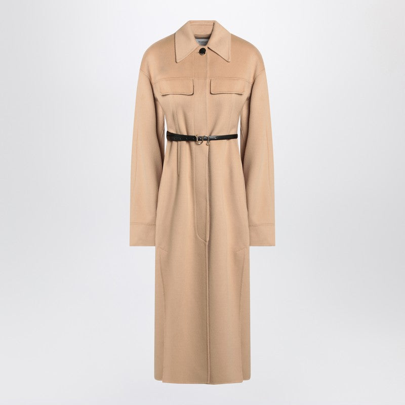 Sportmax Camel-coloured wool coat