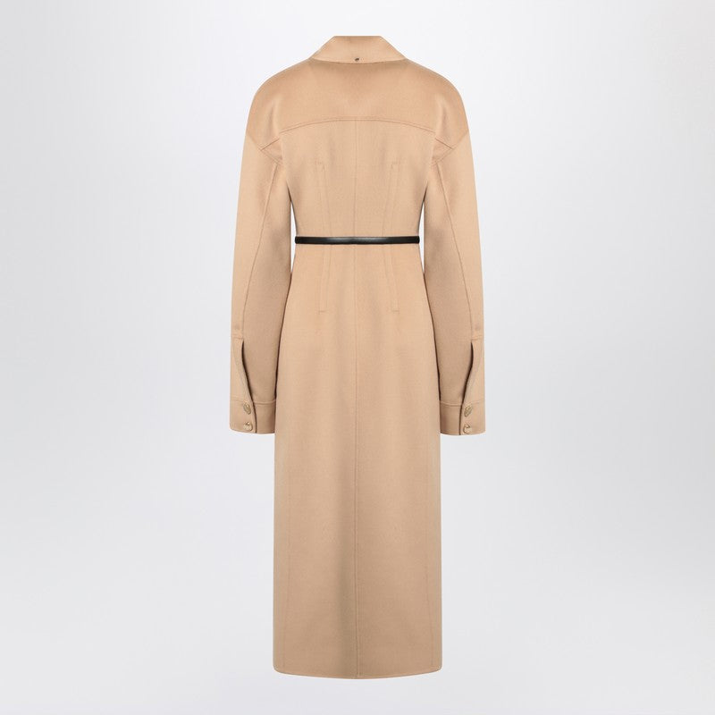 Sportmax Camel-coloured wool coat
