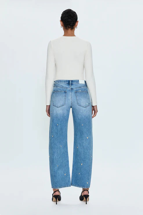 LEXI MID RISE BOWED STRAIGHT PANT
