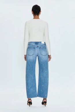 LEXI MID RISE BOWED STRAIGHT PANT