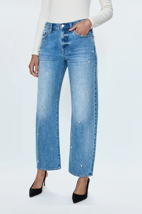 LEXI MID RISE BOWED STRAIGHT PANT