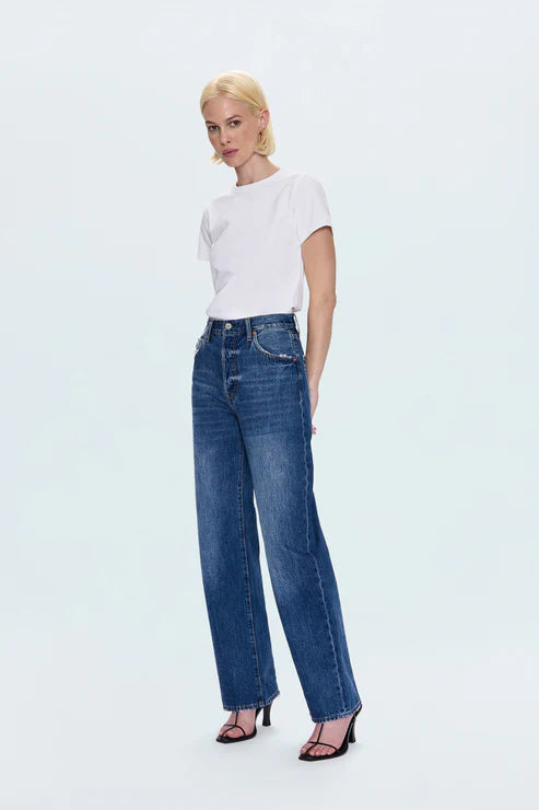 TATE HIGH RISE BOWED WIDE LEG PANT