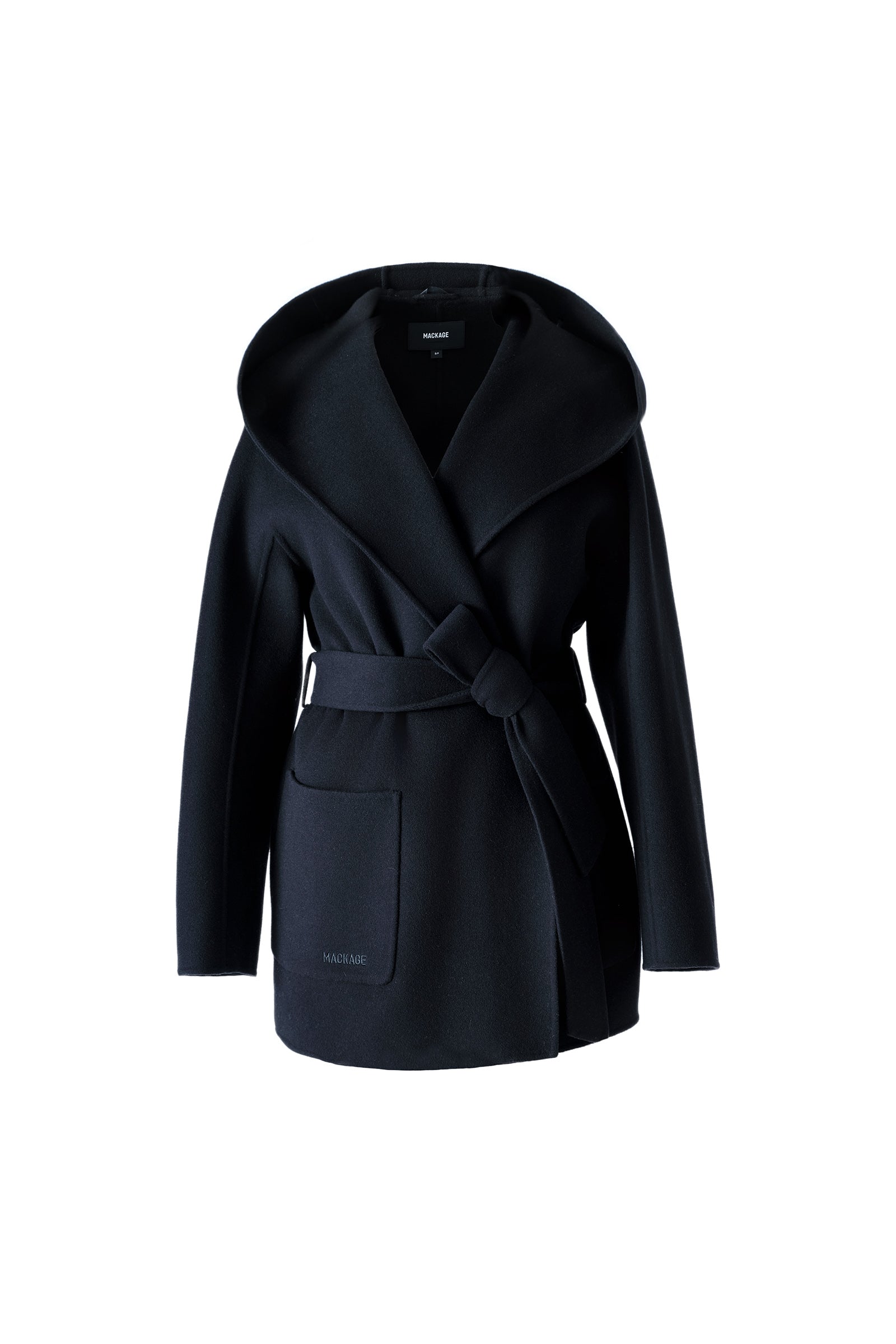 Mackage PAYA Wool Wrap Coat With Sash Belt
