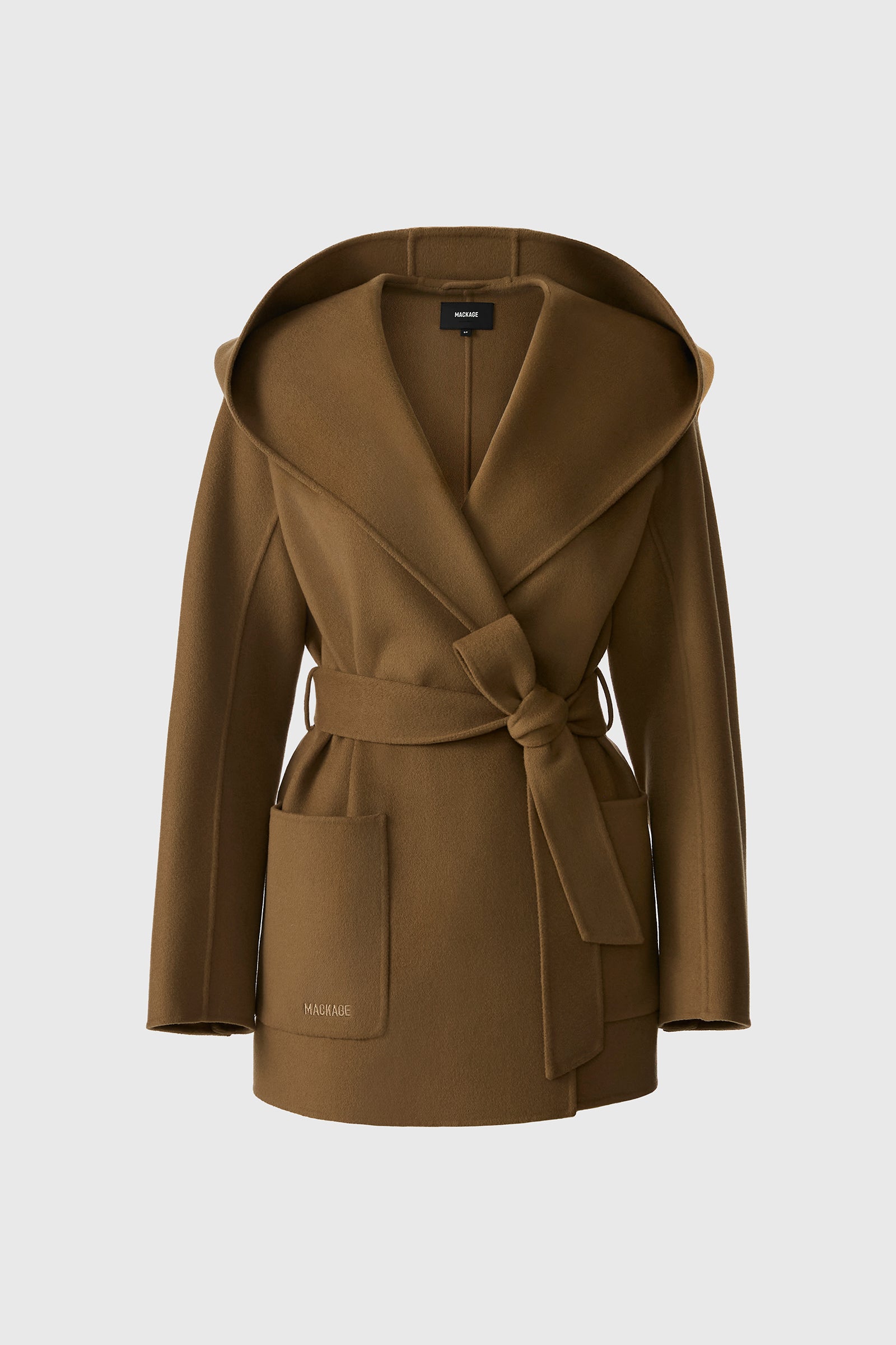 Mackage PAYA Wool Wrap Coat With Sash Belt