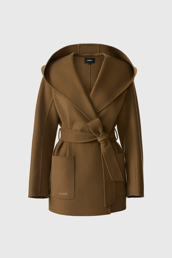 Mackage PAYA Wool Wrap Coat With Sash Belt