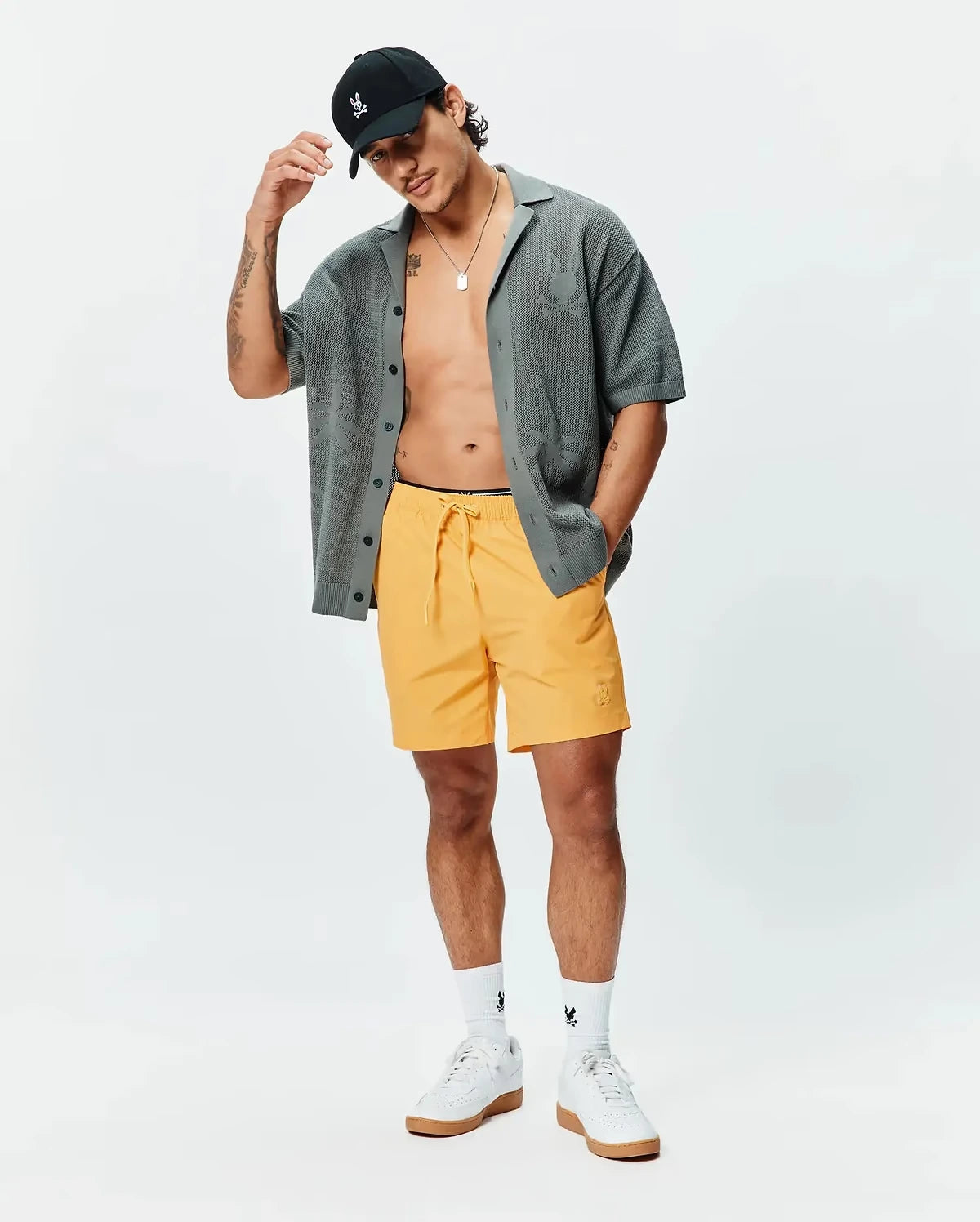 Psycho Bunny Samos Hydrochromic Printed Swim Trunk