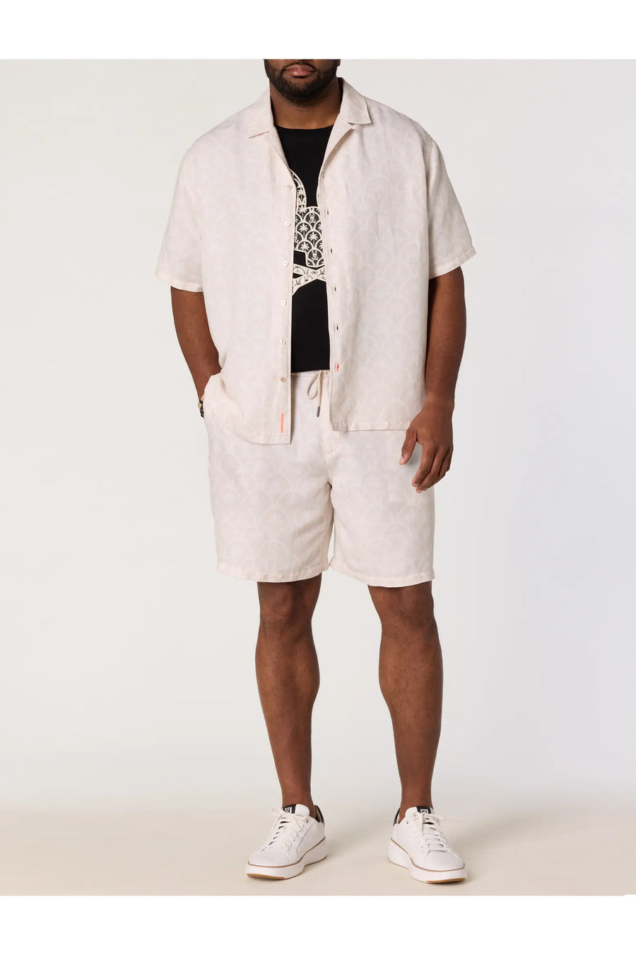 Psycho Bunny Brad All Over Print Linen Blend Short