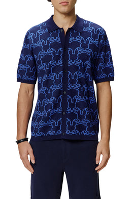 Psycho Bunny Kane Relaxed Fit All Over Bunny Knit Shirt