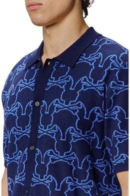 Psycho Bunny Kane Relaxed Fit All Over Bunny Knit Shirt