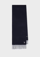 Paul Smith Navy Lambswool Zebra Scarf
