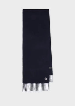 Paul Smith Navy Lambswool Zebra Scarf
