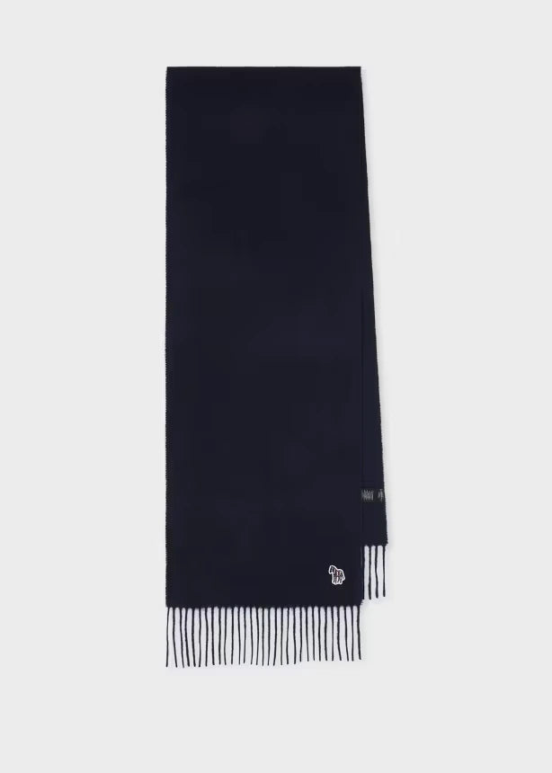 Paul Smith Navy Lambswool Zebra Scarf