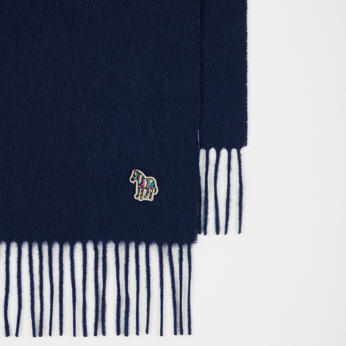 Paul Smith Navy Lambswool Zebra Scarf