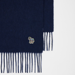 Paul Smith Navy Lambswool Zebra Scarf
