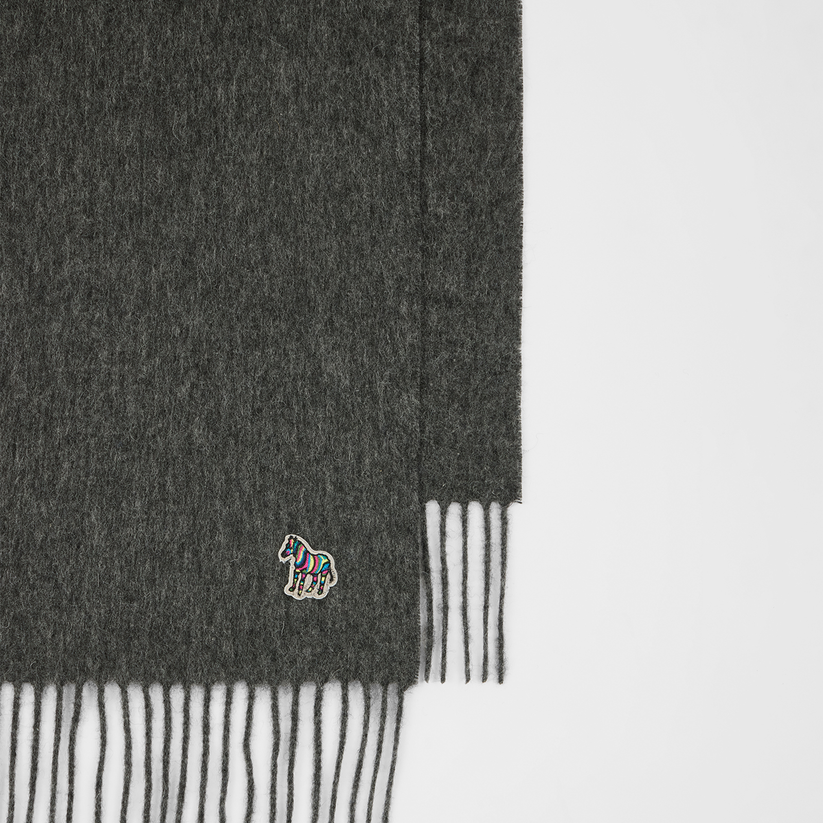 Paul Smith Grey Lambswool Zebra Scarf