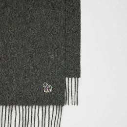 Paul Smith Grey Lambswool Zebra Scarf