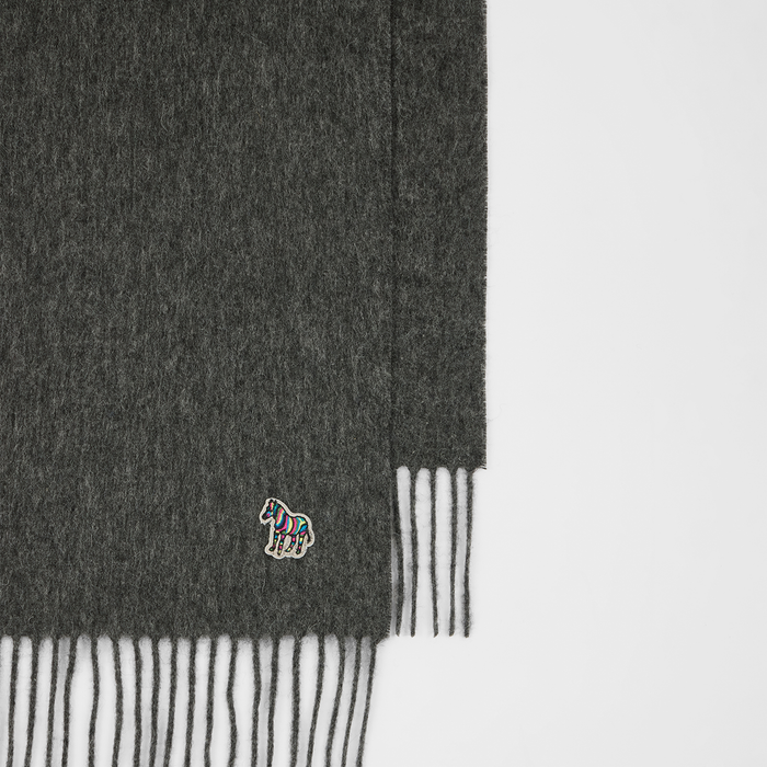 Paul Smith Grey Lambswool Zebra Scarf