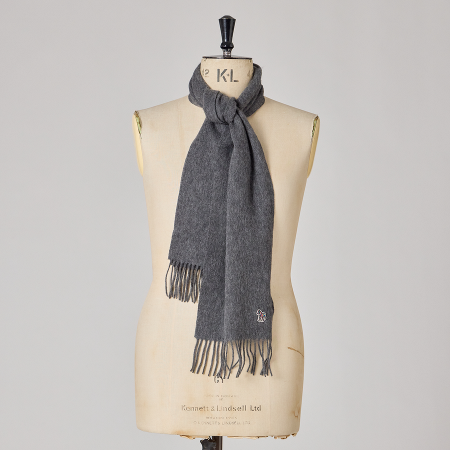 Paul Smith Grey Lambswool Zebra Scarf