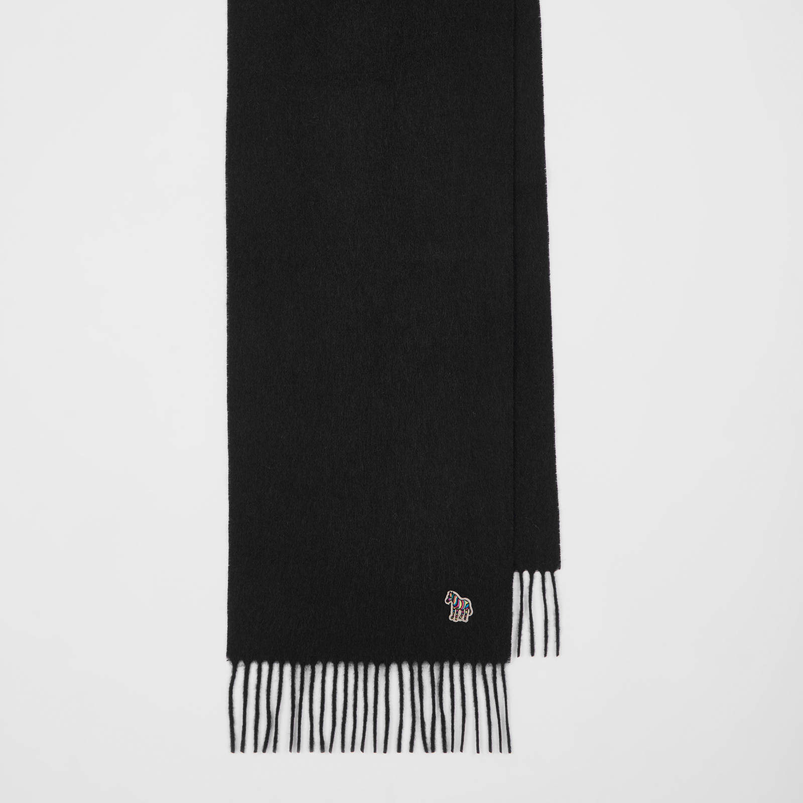 Paul Smith Black Lambswool Zebra Scarf