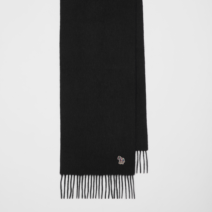 Paul Smith Black Lambswool Zebra Scarf