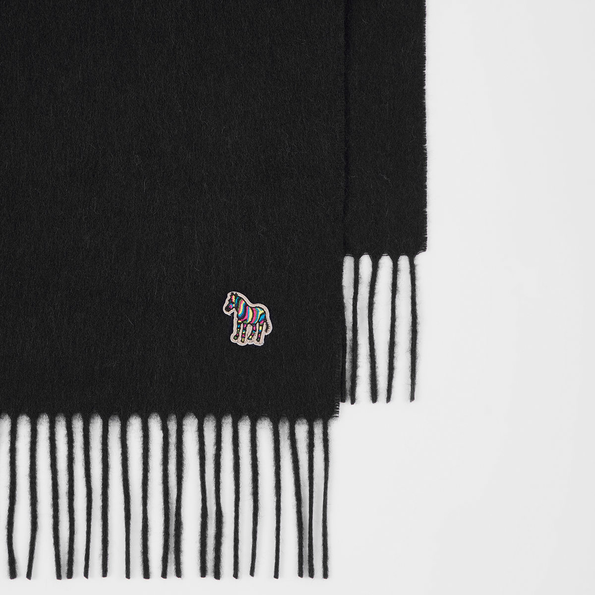 Paul Smith Black Lambswool Zebra Scarf