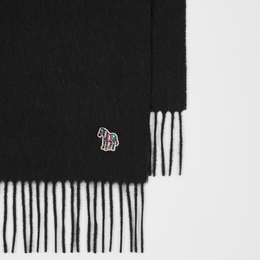 Paul Smith Black Lambswool Zebra Scarf