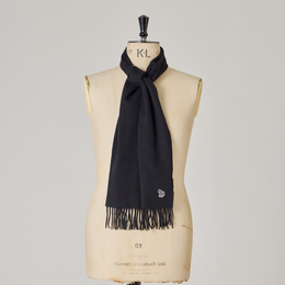 Paul Smith Black Lambswool Zebra Scarf