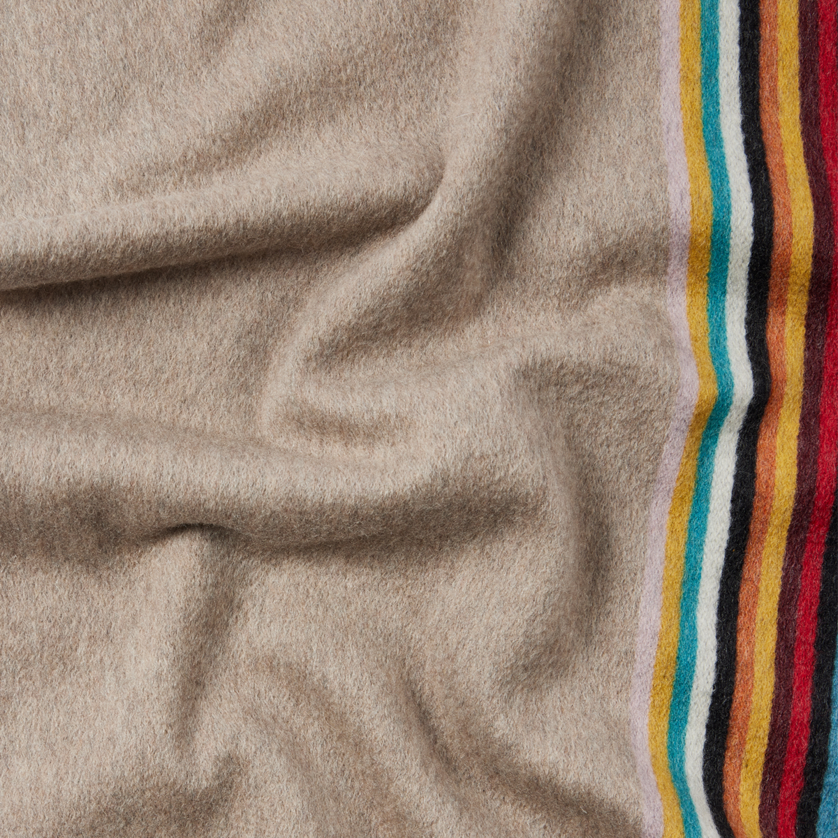 Paul Smith Brown 'Signature Stripe' Edge Cashmere Scarf