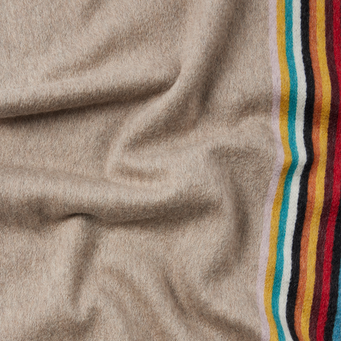 Paul Smith Brown 'Signature Stripe' Edge Cashmere Scarf
