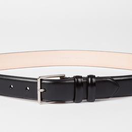 Paul Smith Black Leather Double Keeper Classic Suit Belt