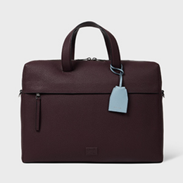 Paul Smith Burgundy Leather Double-Zip Folio