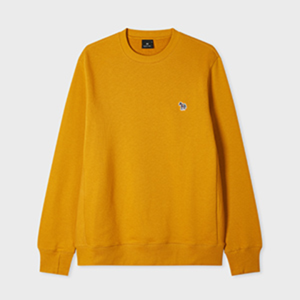 PS Paul Smith Mustard Organic Cotton Zebra Logo Sweatshirt