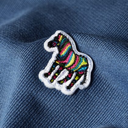 PS Paul Smith Mid Blue Organic Cotton Zebra Logo Sweatshirt