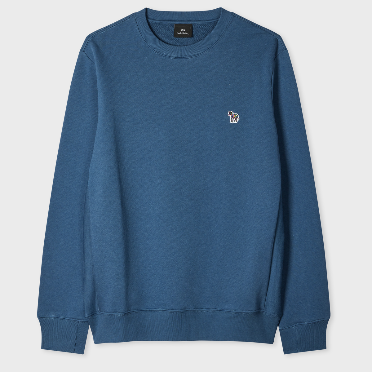 PS Paul Smith Mid Blue Organic Cotton Zebra Logo Sweatshirt