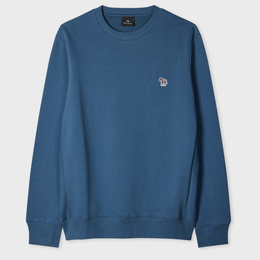 PS Paul Smith Mid Blue Organic Cotton Zebra Logo Sweatshirt