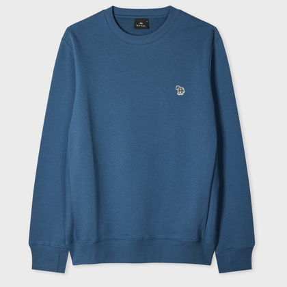 PS Paul Smith Mid Blue Organic Cotton Zebra Logo Sweatshirt