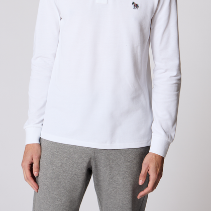 PS Paul Smith Organic Cotton Zebra Logo Long-Sleeve Polo Shirt