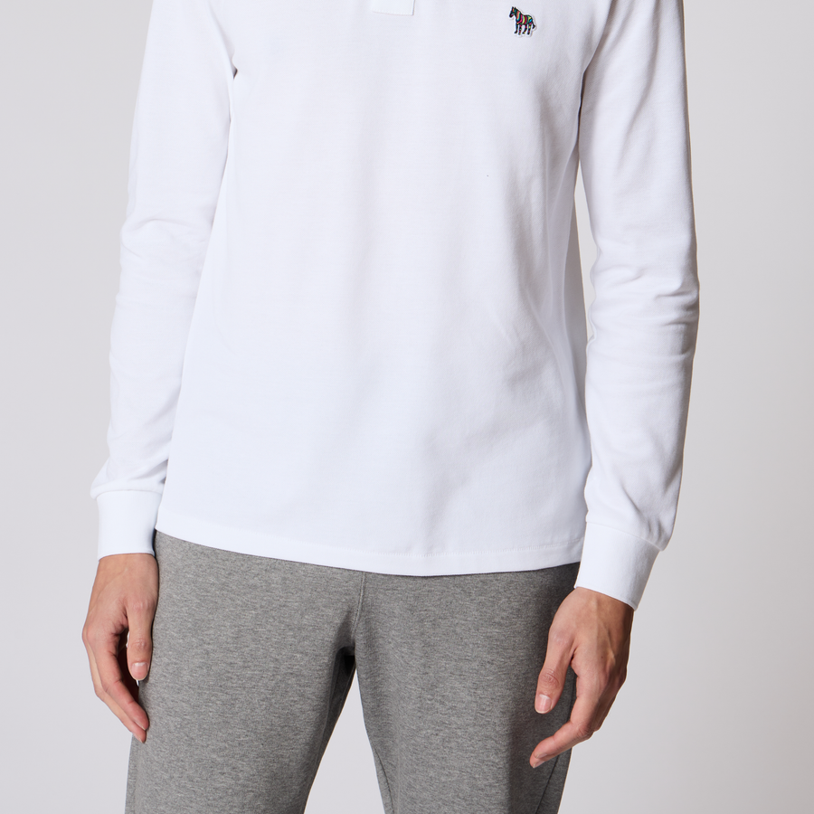 PS Paul Smith Organic Cotton Zebra Logo Long-Sleeve Polo Shirt