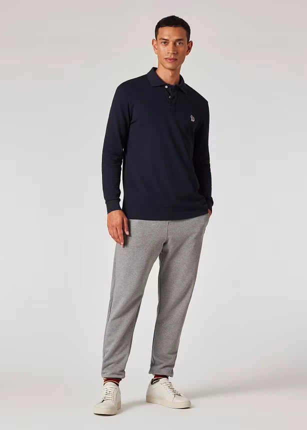 PS Paul Smith Organic Cotton Zebra Logo Long-Sleeve Polo Shirt