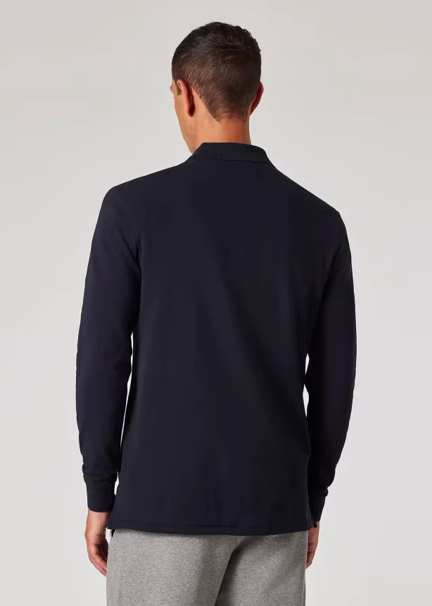PS Paul Smith Organic Cotton Zebra Logo Long-Sleeve Polo Shirt