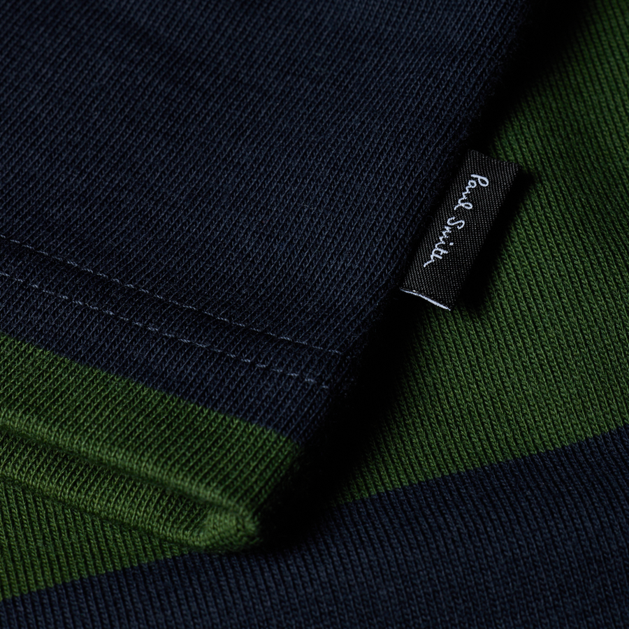 PS Paul Smith Oversized Navy and Green Block Stripe T-Shirt