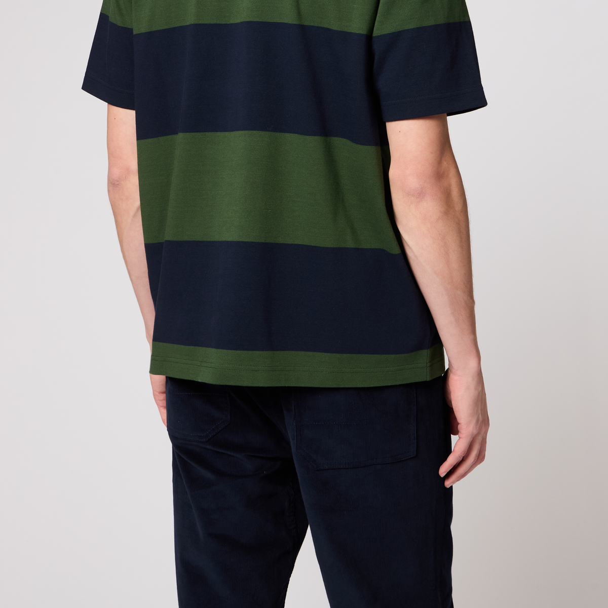 PS Paul Smith Oversized Navy and Green Block Stripe T-Shirt